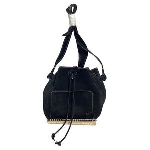 Altuzarra Drawstring Bucket Bag in Black Suede